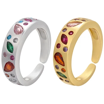 ZHUKOU Модные женские кольца wonder Planet золотой цвет CZ кристалл Креативные открывающие кольца для женщин Ювелирные изделия оптом VJ185