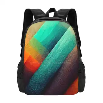 Абстрактный градиентный многоцветный дизайн с рисунком в полном разрешении Сумка Студенческий рюкзак Абстрактный градиентный многоцветный Красный Синий Оранжевый