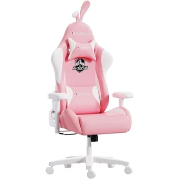 Автоматическое Заполнение C2 Pink Bunny Gaming Chair Милый Кавайный Геймерский Стул для Девочки Эргономичный Компьютерный Игровой Стул с Поясничной Поддержкой PU