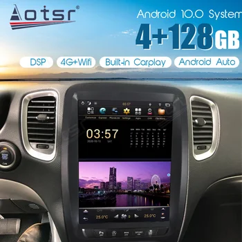 Автомобильная GPS-навигация на 128 ГБ в вертикальном стиле Tesla Android 10 для Dodge Durango 2012 + магнитола, головное устройство, Мультимедийный плеер