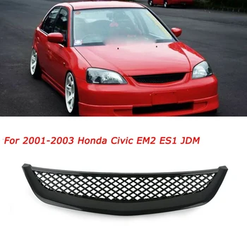 Автомобильная глянцевая черная сетка ABS Решетка радиатора переднего капота Honda Civic JDM Type R 2001-2003