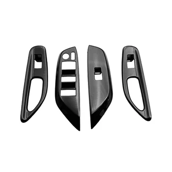 Автомобильное глянцевое Черное Оконное стекло Кнопка Подъема Накладка переключателя Крышка Дверного подлокотника для Toyota YARiS Cross 2020-2023 RHD