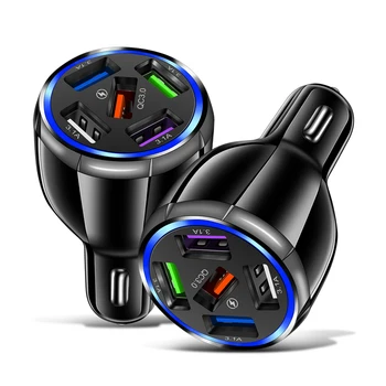 Автомобильное зарядное устройство ORZERHOME USB с 5 портами Quick Charge 3.0 для быстрой зарядки автомобильного зарядного устройства Samsung S10 S22 iphone 11 13 mini