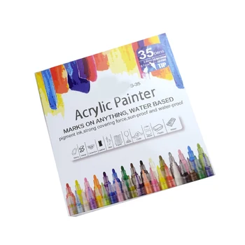 Акриловые ручки на водной основе 35 ярких цветов, Маркер для акриловых ручек Glass Rock