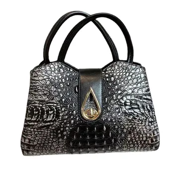 Американская модная женская сумка 2022 Новая женская сумка через плечо с рисунком крокодиловой кожи, сумка-мессенджер из натуральной кожи, переносная сумка-тоут