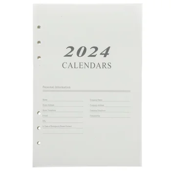 Английский планировщик на 2024 год Пополняет 2023 Календарные вставки, ежемесячный планировщик формата А5, бумага для пополнения