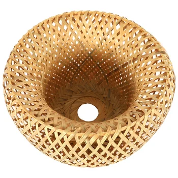 Бамбуковый плетеный ротанговый абажур ручной работы, двухслойный бамбуковый абажур с куполом, Азиатский, деревенский, японский дизайн лампы