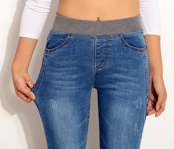 Бархатные теплые женские джинсы с высокой талией, обтягивающие джинсы, зимние брюки-карандаш, женские джинсы-скинни, растягивающаяся женская одежда