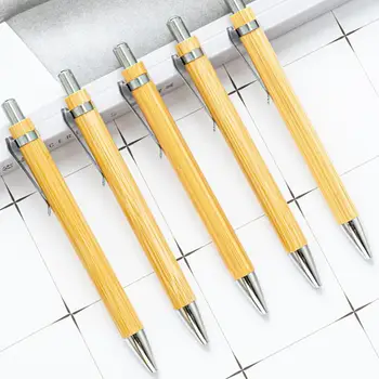 Бегло пишущие бамбуковые ручки Высокопрочные бамбуковые ручки Шариковые ручки с зажимом Легкие гелевые ручки Школьные принадлежности