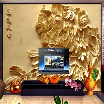 бейбехан Изысканная резьба ТВ фон птицы Лиюань бесшовная фреска пользовательские обои 3d настенные фрески обои для стен