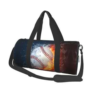 Бейсбольная спортивная сумка для спортзала, дорожные спортивные сумки для воды и огня, дизайнерские аксессуары для спортзала, новинка, сумка для фитнеса, Оксфордские сумки