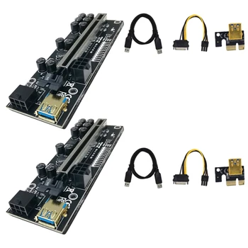 Видеокарта V011 PRO PCI-E от 1X до 16X USB3.0 60 см с 10 твердотельными конденсаторами для майнинга Bitcoin GPU