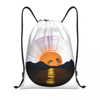 Виниловая пластинка Музыкальная пластинка Sunset 25 Сумки на шнурках Спортивная сумка Графический винтажный рюкзак Humor Рюкзак на шнурках фирмы