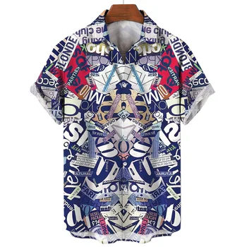 Винтажная Мужская рубашка, Свободный Топ Оверсайз, Праздничная Мужская одежда, Модная Летняя Мужская Гавайская рубашка с коротким рукавом 4xl 5xl