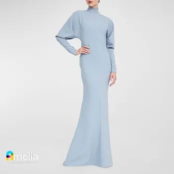 Выпускное платье Amelia с высоким воротом, Длинные рукава в пол, вечернее платье для женщин, вечерние платья для свадебной вечеринки, Arabia2023
