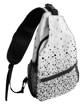Геометрический градиент Черные нагрудные сумки для женщин Мужские водонепроницаемые сумки-мессенджеры Женские дорожные спортивные сумки через плечо