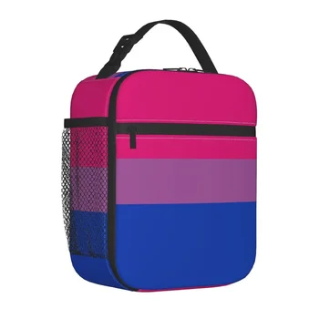 Гордость, Бисексуальный Флаг, Мерч, Изолированная сумка для ланча, Коробка для пикника, Бисексуальность, Портативный Модный кулер, Термальный Ланч-бокс