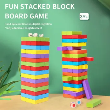 Деревянный цифровой слой для укладки Строительных блоков Обучающие детские игрушки Сборка настольных игр