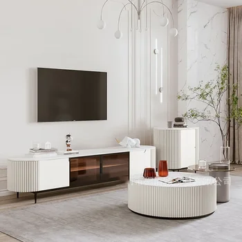 Деревянный шкаф для телевизора в гостиной, Белый Переносной стеклянный Шкаф для современных телевизионных консолей, Развлекательный телевизор Mueble Moderno Furniture MQ50DS