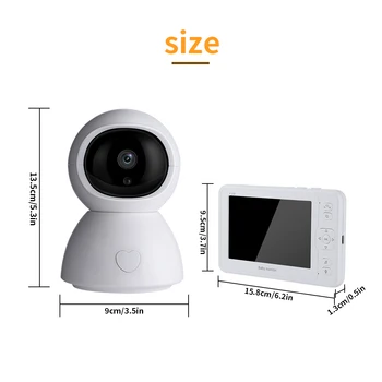 Детская камера безопасности 1080P HD, беспроводное видео, 2 способа аудио, автоматическая камера ночного видения, 4 3-дюймовый дисплей.