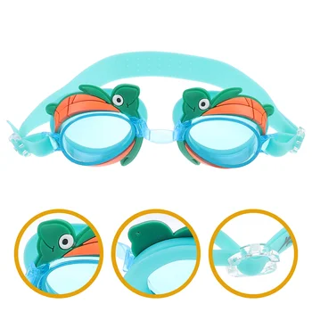 Детские очки для плавания с изображением мультяшной черепахи, протекающие очки для плавания с защитой от запотевания, детские очки для мальчиков (зеленые)