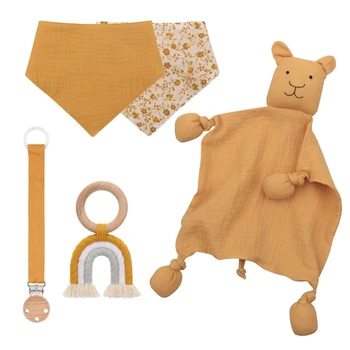 Детский Деревянный радужный прорезыватель для зубов, зажимы для соски для малышей, гимнастическое кольцо ручной работы, полотенце для успокоения младенцев для девочек