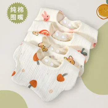 Детское полотенце из хлопчатобумажного крепа, предотвращающее рвоту, квадратное молочко для новорожденных, 6-слойный поворотный нагрудник с лепестками