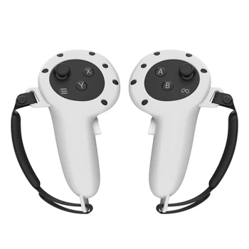 Для Oculus Quest 3 VR Защитный чехол для сенсорного контроллера виртуальной реальности Силиконовый с ремешком Ручка для захвата деталей виртуальной реальности