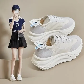 Женская обувь для настольного тенниса в элегантном стиле, Новинка Осени 2023 года, Черно-Белые Кроссовки с Пандой, Белые туфли на платформе