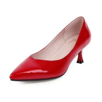 Женская обувь, Новинка 2020 года, туфли-лодочки на высоком каблуке, женские пикантные модные Свадебные туфли с острым носком, Большие размеры 33-48 W-16