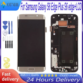 ЖК-дисплей Super Amoled Samsung Galaxy S6 Edge PLus G928 G928F с сенсорным экраном и цифровым преобразователем в сборе, замененный на Burn Shadow