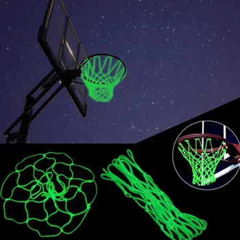 Зеленая флуоресцентная баскетбольная сетка Светящаяся баскетбольная сетка Ночные виды спорта Флуоресцентная Стандартная баскетбольная сетка Случайный цвет
