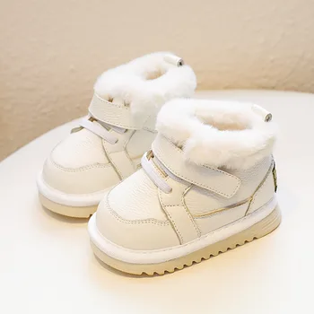 Зимние детские толстые и теплые зимние ботинки для мальчиков и девочек, прогулочная обувь на плюшевой мягкой подошве