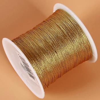 Золотая Золотая серебряная веревка шнур с китайским узлом нитки для швейной машины нитки для рукоделия подарочная нить шнур для свадьбы Рождественская веревочная линия