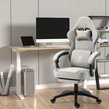 Игровое кресло из дышащей ткани, компьютерное кресло с карманной пружинной подушкой, удобное офисное кресло с гелевой подушкой и сумкой для хранения