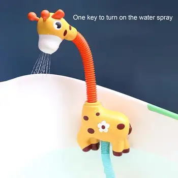 Игрушка для детской ванны, Пластиковая игрушка-спрей для душа, Интерактивная Уникальная картонная игрушка для детского душа в виде жирафа на лето