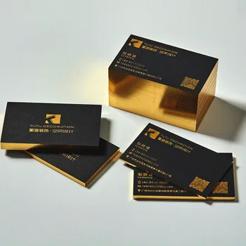 Изготовленная на заказ Визитная карточка, Роскошная печать визитных карточек с черным Тиснением и тиснением Золотой фольгой