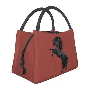 Изготовленная на заказ сумка для ланча в виде лошади Для мужчин и женщин, теплый холодильник, изолированные ланч-боксы для работы, пикника или путешествий