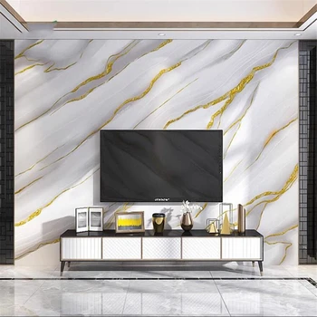 изготовленные на заказ роскошные минималистские обои с имитацией мрамора Обои на фоне телевизора золотые линии позолоченный диван 3D обои домашний декор