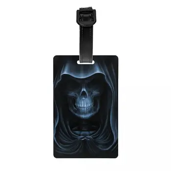 Изготовленный на заказ скелет ужасной смерти, готический череп, Багажная бирка с именной карточкой, идентификационная этикетка для дорожной сумки-чемодана