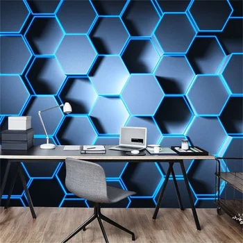Индивидуальные фрески 3D трехмерные геометрические обои KTV hair salon background wall papel de parede vinilo adhesivo muebles