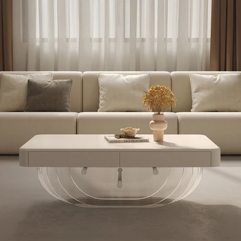 Итальянский современный минималистичный акриловый журнальный столик для гостиной, домашнего размера, легкая роскошь и нетрадиционный журнальный столик