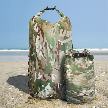 Камуфляжный водонепроницаемый рюкзак, портативная спортивная сумка для рафтинга на открытом воздухе, ведро для плавания по реке, сухая сумка через плечо.