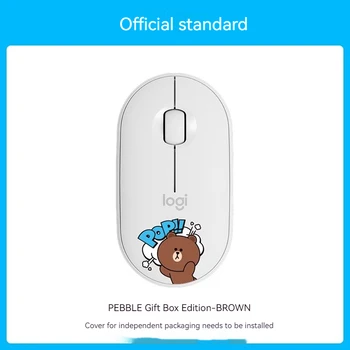 Качественные продукты Logitech Pebble Line Friends Co-Branded Беспроводная Bluetooth бесшумная мышь Pebble для офиса, энергосберегающая, долговечная