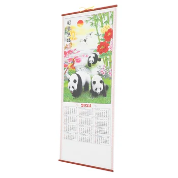 Китайский Новый Год Настенные календари Традиционный Свиток Лунный Календарь Орнамент Год Дракона Украшение для дома