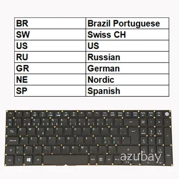 Клавиатура для ноутбука Acer Aspire E5-573TG E5-574 E5-574G E5-574T E5-574TG E5-575 E5-575TG BR SW US RU GR NE SP QWERTY QWERTZ