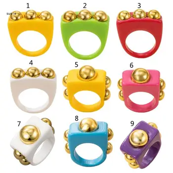 Кольцо из толстой смолы в стиле ретро X7YA Y2K, Пластиковое кольцо, детское кольцо, красочное конфетное кольцо на палец, подходящее для женщин