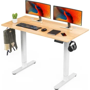 Компьютерный стол, электрический офисный стол с регулируемой высотой и крючками, учебный стол, компьютерный стол