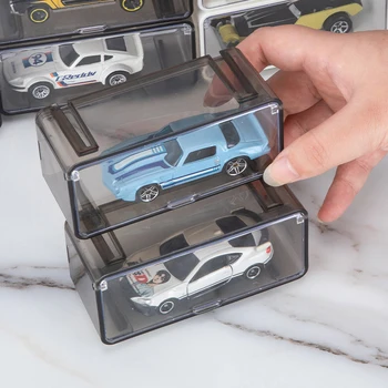 Коробка для показа модели автомобиля 5ШТ, игрушка для автомобиля, Прозрачный Пылезащитный дисплей для коллекции моделей, Комбинируемая оболочка, Акриловый ящик для хранения, Подарок для детей