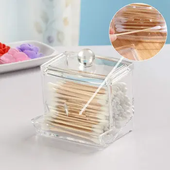 Коробка для хранения ватных тампонов Прозрачный ватный диск для макияжа Органайзер для косметических украшений Пластиковый контейнер Homehold Case Box